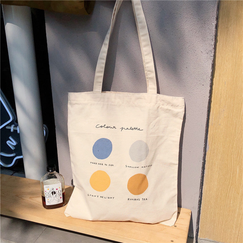 Women Canvas Tote Shopper Bags | Ladies Casual Cotton Cloth Shoulder Bag | Eco Reusable Shopping Bag | Fashion Cute Girl Beach Travel