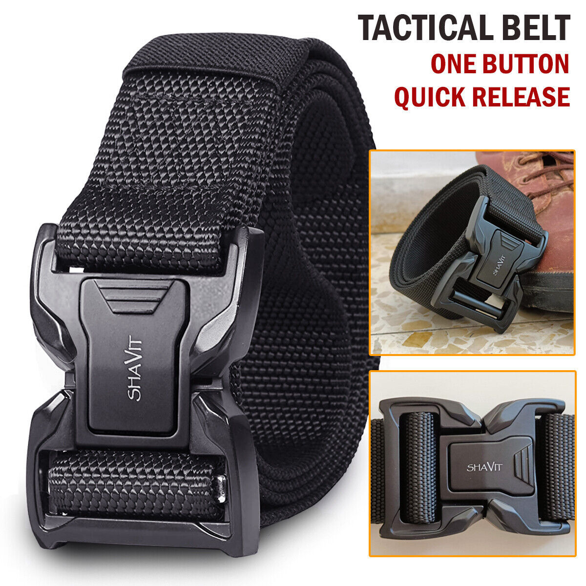 Men's Tactical Military Belt | Quick Button Release | Buckle Waistband Belts For MEN