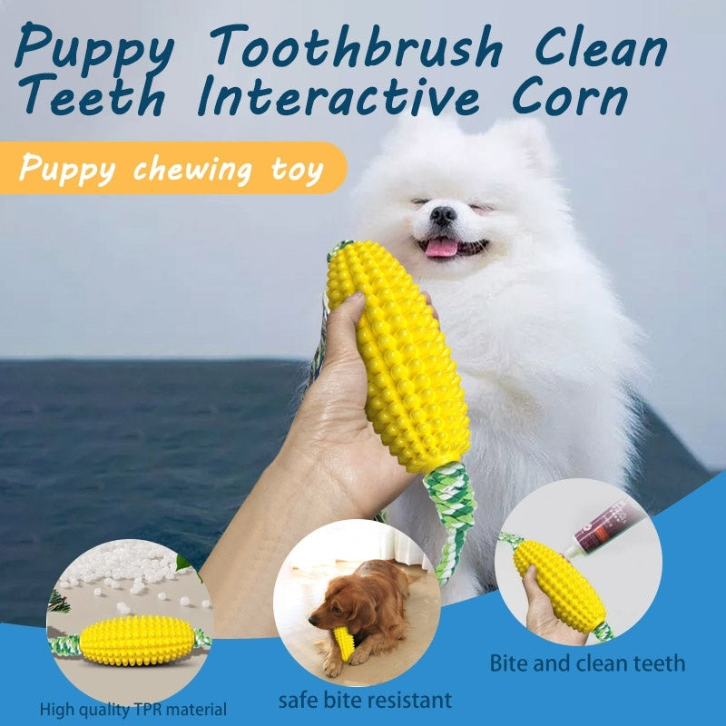 Puppy Toothbrush | Clean Teeth Interactive Corn Toys Dog Toys Aggressive Chewers Dog Chew Toys