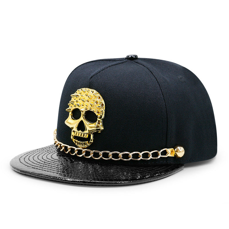 Skull Rivet Hip Hop Baseball Cap Hip Hop Flat-brimmed Cap