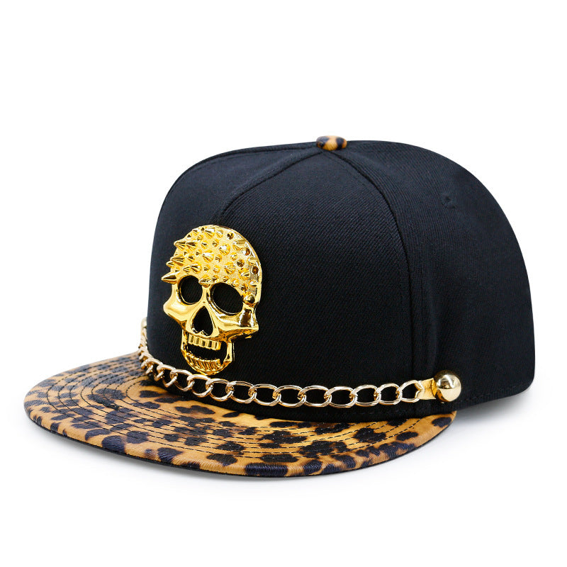 Skull Rivet Hip Hop Baseball Cap Hip Hop Flat-brimmed Cap